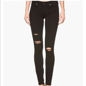 EUC PAIGE Hoxton Ankle Black Distressed Jeans Sz24